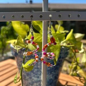 Vibrant Spiral Beaded Earrings